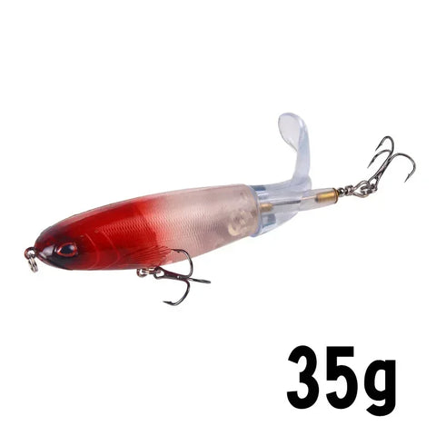 1 Pcs 10cm/14cm Topwater Popper Fishing Lure Whopper Artificial Bait Hard Soft Rotating Tail Fishing Tackle Fishing Bait