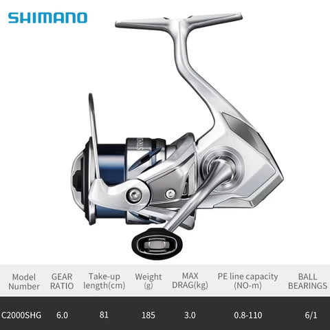 Original 2023 SHIMANO STRADIC Spinning Fishing Reel 1000HG/2500/C3000HG/4000XG/5000XG Spool SeaWater Fishing Reel