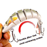 Magnisher 8-Segment Realistic Hard Fishing Lure 13.5cm/10cm Jointed Swimbait Lifelike Action Slow Sink Bait Fresh/Salt Water