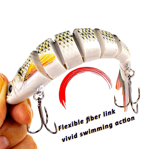 Magnisher 8-Segment Realistic Hard Fishing Lure 13.5cm/10cm Jointed Swimbait Lifelike Action Slow Sink Bait Fresh/Salt Water