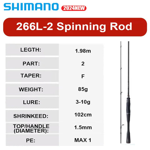 SHIMANO POISON ADRENA 2024 New 2 Section Supercast Spinning Casting Rod R/RF/F/FF Max Lure 56g X Ring SPIRAL X CORE HI-POWER X