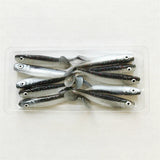 MUKUN 10pcs 60mm 2g Soft Lures Baits Fishing Lure Leurre Shad Double Color Silicone Bait T Tail