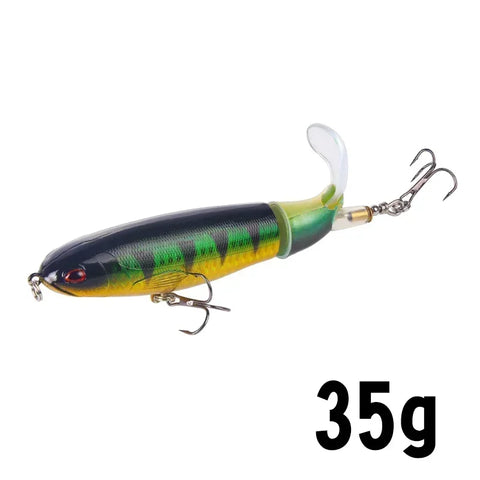 1 Pcs 10cm/14cm Topwater Popper Fishing Lure Whopper Artificial Bait Hard Soft Rotating Tail Fishing Tackle Fishing Bait