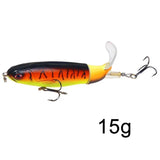 1 Pcs 10cm/14cm Topwater Popper Fishing Lure Whopper Artificial Bait Hard Soft Rotating Tail Fishing Tackle Fishing Bait
