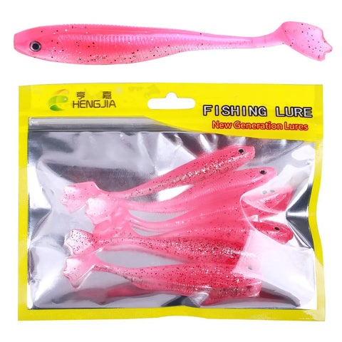 6pcs/bag rubber fish bait 7.5cm/10.5cm fishing rubber pike bait with T tail  Artificial Silicone Wobblers