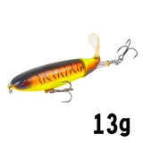 1 Pcs 10cm/14cm Topwater Popper Fishing Lure Whopper Artificial Bait Hard Soft Rotating Tail Fishing Tackle Fishing Bait