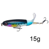 1 Pcs 10cm/14cm Topwater Popper Fishing Lure Whopper Artificial Bait Hard Soft Rotating Tail Fishing Tackle Fishing Bait