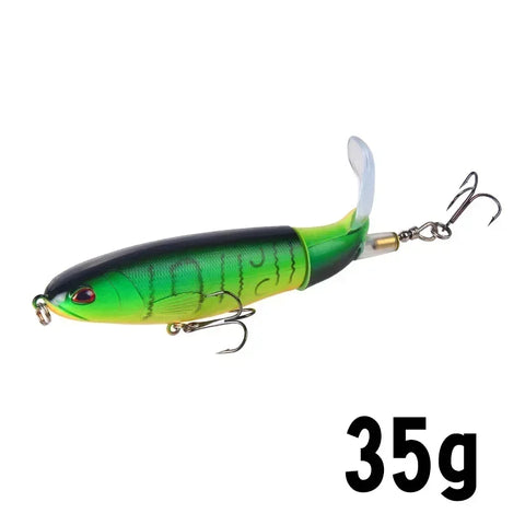 1 Pcs 10cm/14cm Topwater Popper Fishing Lure Whopper Artificial Bait Hard Soft Rotating Tail Fishing Tackle Fishing Bait