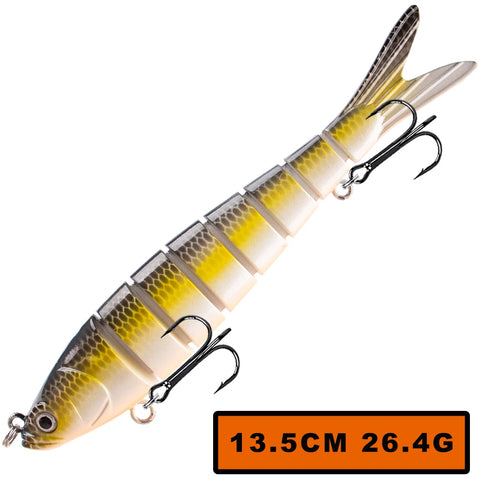 Magnisher 8-Segment Realistic Hard Fishing Lure 13.5cm/10cm Jointed Swimbait Lifelike Action Slow Sink Bait Fresh/Salt Water
