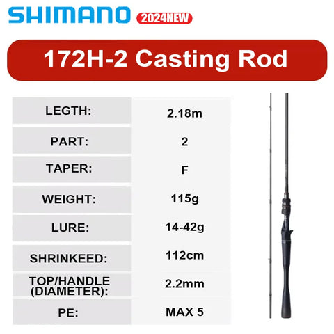 SHIMANO POISON ADRENA 2024 New 2 Section Supercast Spinning Casting Rod R/RF/F/FF Max Lure 56g X Ring SPIRAL X CORE HI-POWER X