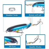 1 Pcs 10cm/14cm Topwater Popper Fishing Lure Whopper Artificial Bait Hard Soft Rotating Tail Fishing Tackle Fishing Bait