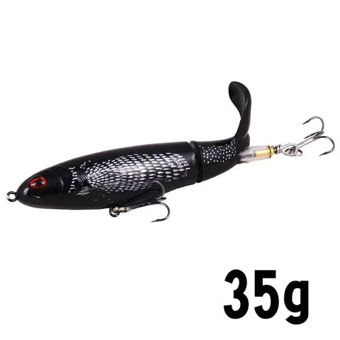 1 Pcs 10cm/14cm Topwater Popper Fishing Lure Whopper Artificial Bait Hard Soft Rotating Tail Fishing Tackle Fishing Bait