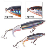 1 Pcs 10cm/14cm Topwater Popper Fishing Lure Whopper Artificial Bait Hard Soft Rotating Tail Fishing Tackle Fishing Bait