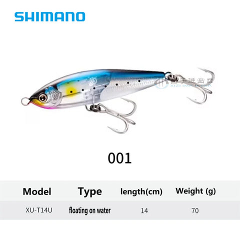 Original SHIMANO XU-T14U Ocea Head Dip 140F Flash Boost - Saltwater Tuna Fishing Lure, 70g Floating Stickbait