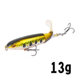 1 Pcs 10cm/14cm Topwater Popper Fishing Lure Whopper Artificial Bait Hard Soft Rotating Tail Fishing Tackle Fishing Bait