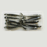 MUKUN 10pcs 60mm 2g Soft Lures Baits Fishing Lure Leurre Shad Double Color Silicone Bait T Tail