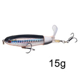 1 Pcs 10cm/14cm Topwater Popper Fishing Lure Whopper Artificial Bait Hard Soft Rotating Tail Fishing Tackle Fishing Bait